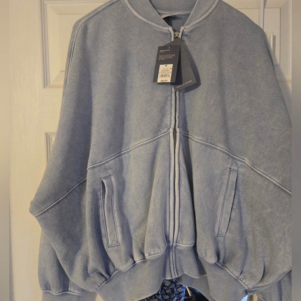 Target Universal Threads Washed Denim Knit Zip-Up Jacket